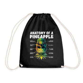 Anatomie einer Ananas auf dem Kopf stehende Ananas - Turnbeutel - Schwarz - Vorne