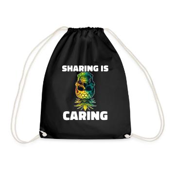 Sharing is Caring Swinging Swinger Upside Down - Drawstring Bag - black - Front