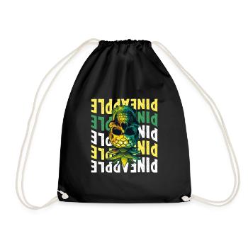 Upside Down Pineapple - Drawstring Bag - black - Front
