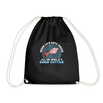 Funny, when life gets hard All that you do - Drawstring Bag - black - Front