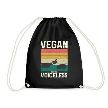 Vegan Fleischlos Tierlieb & Veganer - Turnbeutel - Schwarz - Vorne