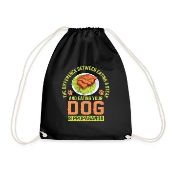 Vegan Fleischlos Tierlieb & Veganer - Turnbeutel - Schwarz - Vorne