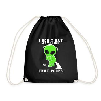 Vegan Fleischlos Tierlieb & Veganer - Turnbeutel - Schwarz - Vorne