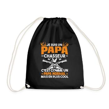 Un papa chasseur c'est comme un papa normal - Sac de sport léger - noir - Devant
