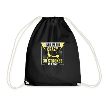 Rowing Machine Burn Off The Crazy Funny Row - Drawstring Bag - black - Front