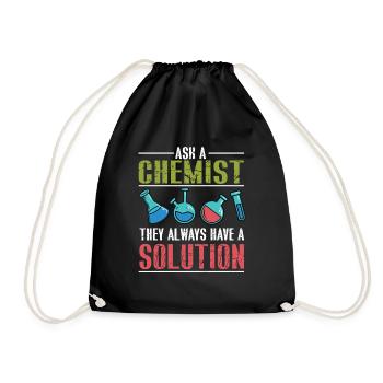 Chemie Lehrer Wissenschaftler Chemieker - Turnbeutel - Schwarz - Vorne