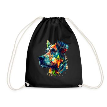 Dogue Allemand en tant qu’œuvre d’art coloré et coloré - Sac de sport léger - noir - Devant