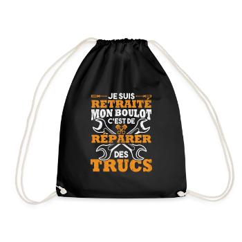 Retraité mon boulot est de réparer des trucs - Sac de sport léger - noir - Devant