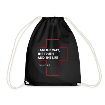 Jesus Faith Bible Study Christianity God - Drawstring Bag - black - Front