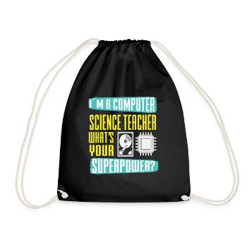 Lustiger Informatiker Spruch, Informatik - Turnbeutel - Schwarz - Vorne