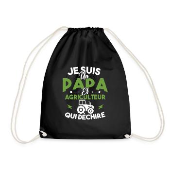 Papa et agriculteur - Sac de sport léger - noir - Devant