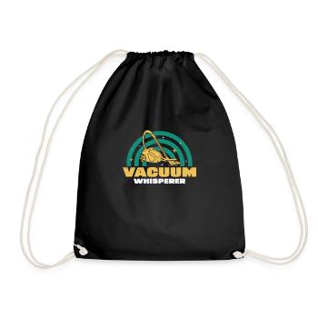 Funny Vacuum Whisperer A - Drawstring Bag - black - Front