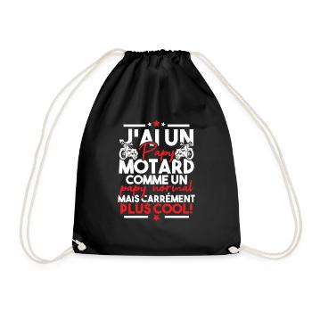 J ai un papy motard comme un papy normal - Sac de sport léger - noir - Devant