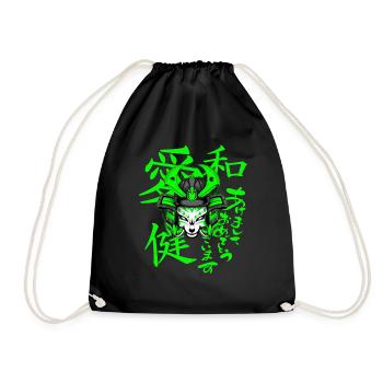 Kitsun Vaporwave Japonais Kami Vaporwave Kitsune - Sac de sport léger - noir - Devant