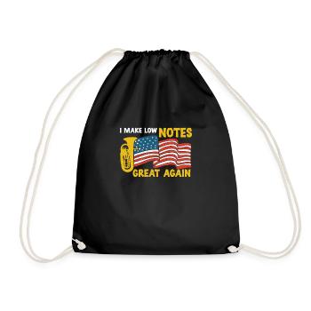 Euphonium Make Low Notes Great Again Funny - Drawstring Bag - black - Front