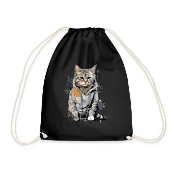 Koco the cat - Drawstring Bag - black - Front