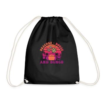 Bunco Bunco Party Beaches Booze And Bunco, - Drawstring Bag - black - Front