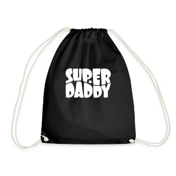 Super Daddy für den besten Papa Retro Vintage - Turnbeutel - Schwarz - Vorne