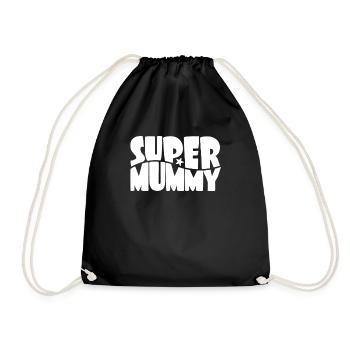 Super Mummy for the best mom In comic style - Drawstring Bag - black - Front