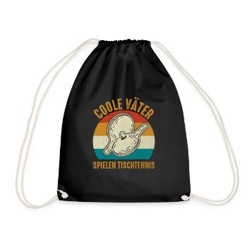 Tischtennis spielen Vater Papa Geschenk - Turnbeutel - Schwarz - Vorne