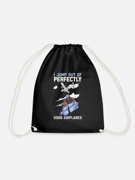 i jump out of a perfectly good airplane - Drawstring Bag - black
