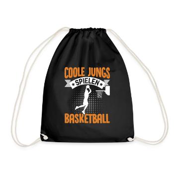 Coole Jungs spielen Basketball - Turnbeutel - Schwarz - Vorne