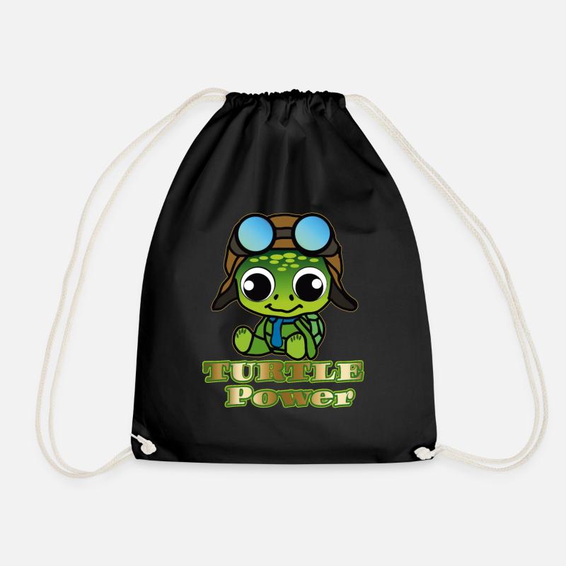 Turtle Power - Turnbeutel - Schwarz