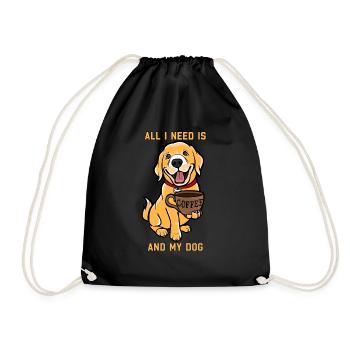 Tout ce dont j’ai besoin, c’est de café et de mon chien - Sac de sport léger - noir - Devant