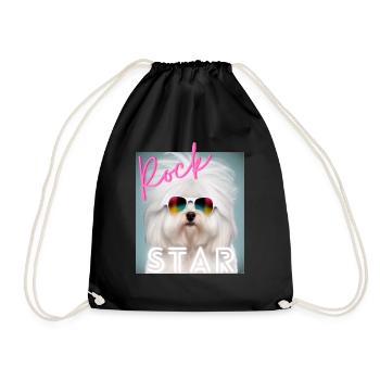 Lovers Dogs, Funny dogs art, dogs lover. Maltese - Turnbeutel - Schwarz - Vorne