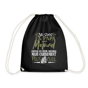 Je suis un Papa Motard Humour Moto Drole Motoriste - Sac de sport léger - noir - Devant