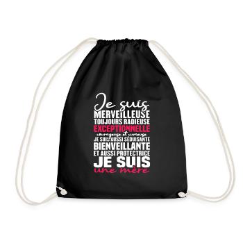 Je suis merveilleuse, je suis une mère - Sac de sport léger - noir - Devant