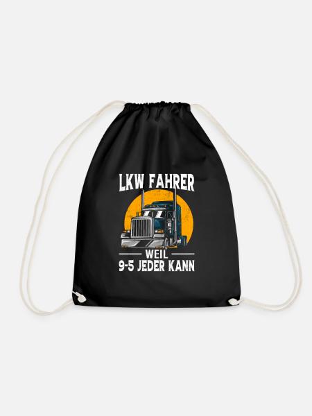 LKW Fahrer Geschenk Brummi Vater Jubiläum - Turnbeutel - Schwarz