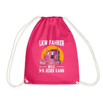 LKW Fahrer Geschenk Brummi Vater Jubiläum - Turnbeutel - Fuchsia - Vorne