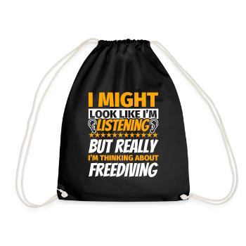 Freediving fun gift - Drawstring Bag - black - Front