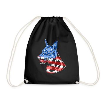 Miniature Pinscher Miniature Pinscher Flag - Drawstring Bag - black - Front
