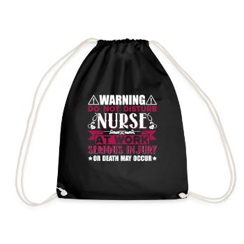 Nurse Do Not Disturb Nurse At Work - Drawstring Bag - black - Front