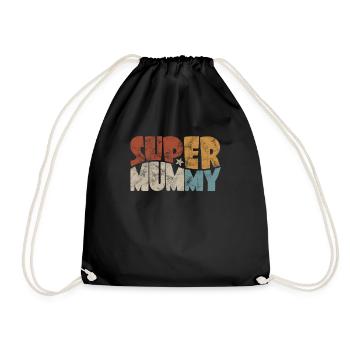 Super Mummy for the best mom in comic style - Drawstring Bag - black - Front