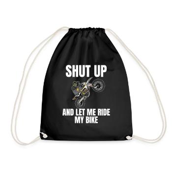 Motocross / Enduro / Freestyle mx / Dirtbike retro - Drawstring Bag - black - Front