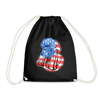 Poodle Poodle Flag - Drawstring Bag - black - Front
