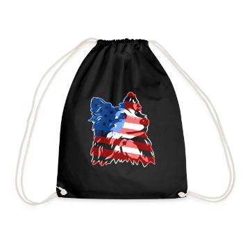 Shetland Sheepdog Shetland Sheepdog Flag - Drawstring Bag - black - Front