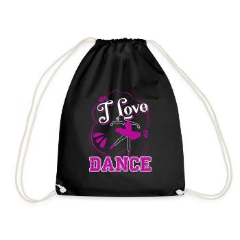 Ballet Dancer Ballet Dancer I Love Dance - Drawstring Bag - black - Front