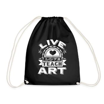 Art Teacher Live Love Teach Art - Drawstring Bag - black - Front