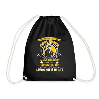 Coal Miner Missing My Coal Miner - Drawstring Bag - black - Front