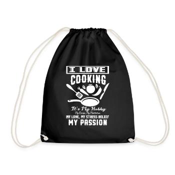 Chef I Love Cooking - Drawstring Bag - black - Front
