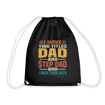 I have two titles, my father and my father-in-law - Drawstring Bag - black - Front