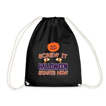 Grusel Halloweenspruch Spruch Halloween - Turnbeutel - Schwarz - Vorne