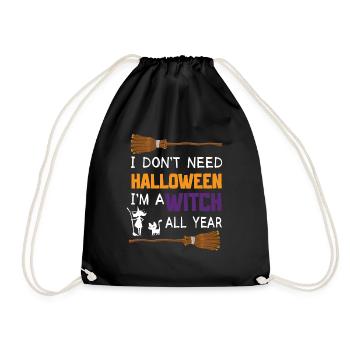 Grusel Halloweenspruch Spruch Halloween - Turnbeutel - Schwarz - Vorne