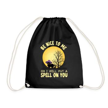 Grusel Halloweenspruch Spruch Halloween - Turnbeutel - Schwarz - Vorne