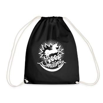Unicorn Unicorn Keep Smiling - Drawstring Bag - black - Front