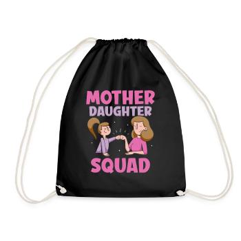 Mother Daughter Squad Children Kid Child Mom Mommy - Drawstring Bag - black - Front